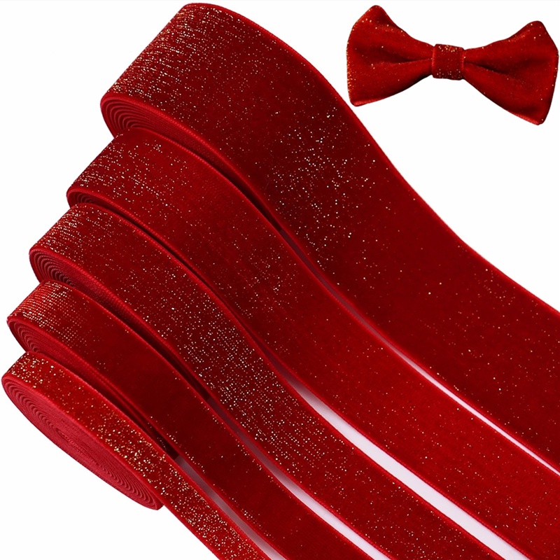 6mm38mm Red Velvet Ribbon for Handmade Gift Bouquet Wrapping Supplies