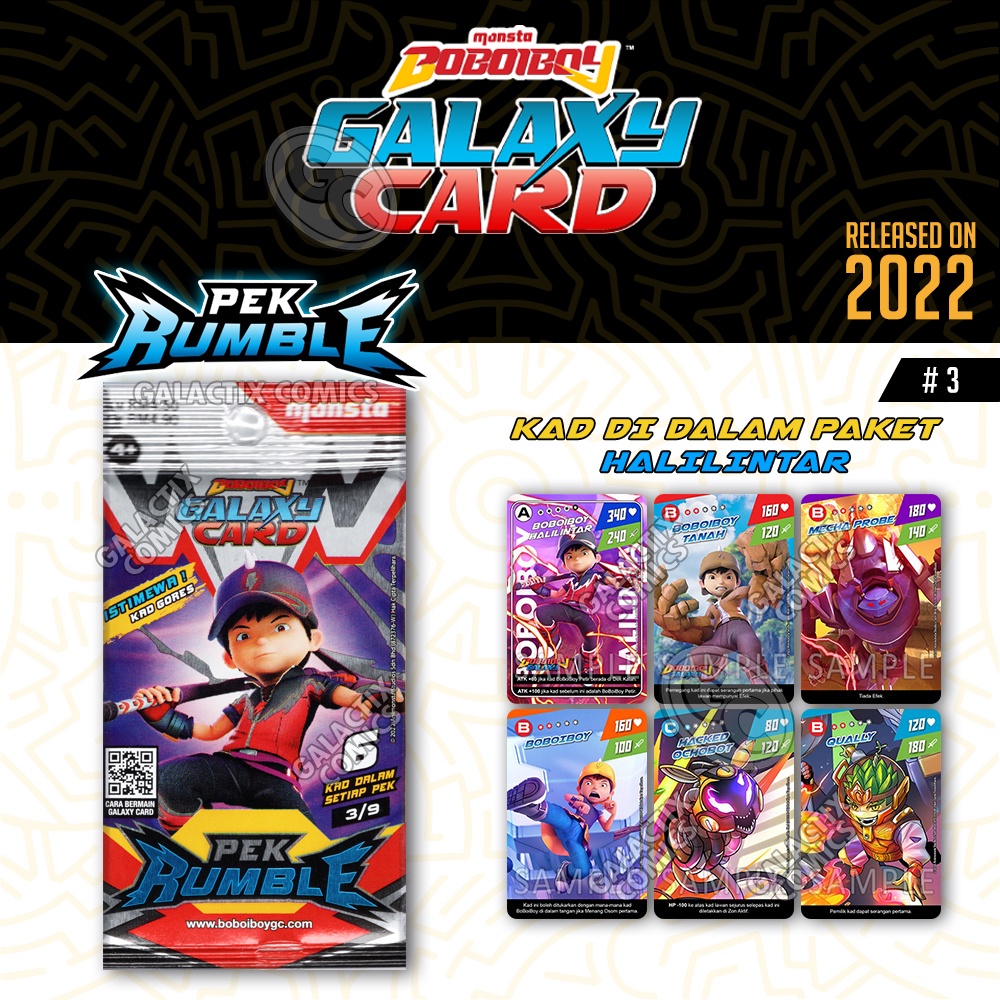 BoBoiBoy Galaxy Card Kad Pek Rumble - Single Packet based on Galaxy ...