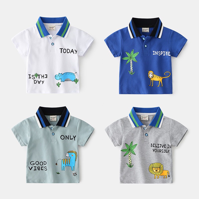 Animal polo shirt, letter A87 for boys - Little Maven Official Store ...