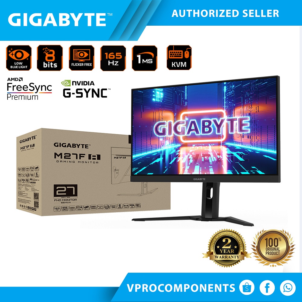 Gigabyte M27F-A 27inch FHD IPS 165Hz Non-Glare Gaming Monitor (GP-M27F ...