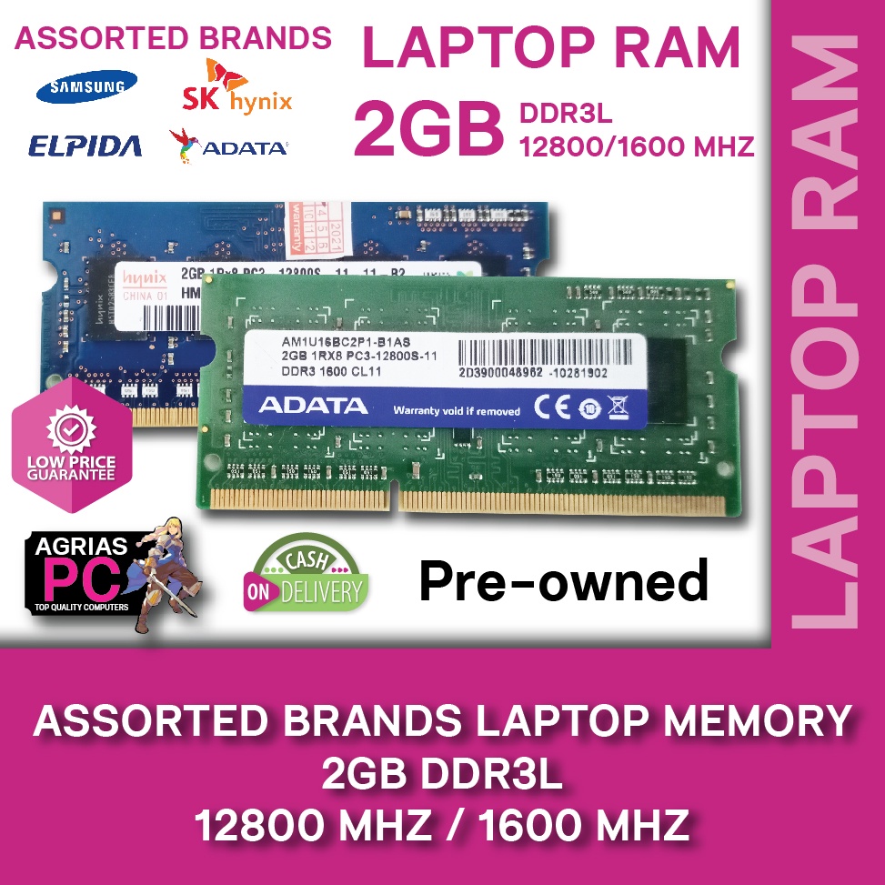 LAPTOP RAM ASSORTED LAPTOP MEMORY 4GB/2GB/1GB DDR3 12800