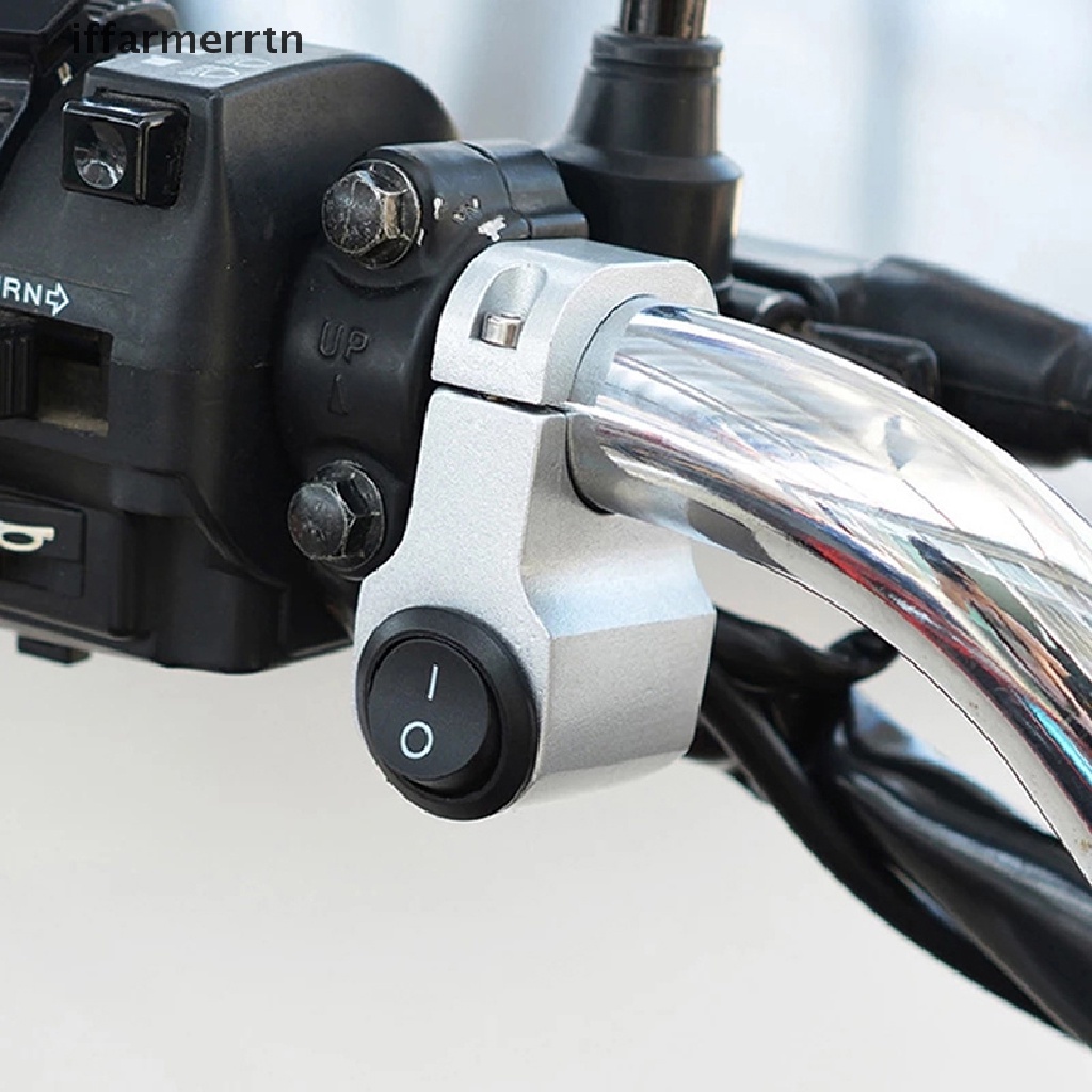 iffar Motorcycle Handlebar Headlight ON/OFF Scooter ATV 2-Wire Black ...