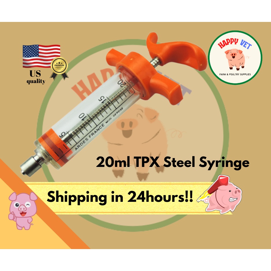 20 mL US Quality syringe TPX Syringe Heavy Duty Veterinary Syringe 20