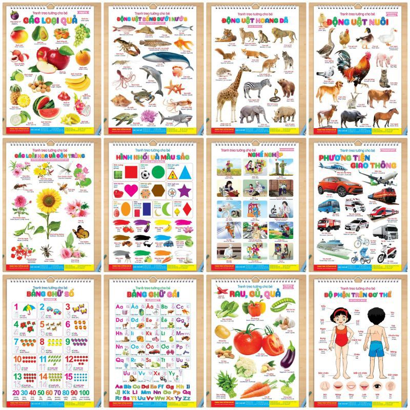 Vietnamese Bilingual Wall Paintings 12 Topics, English Wall Paintings ...