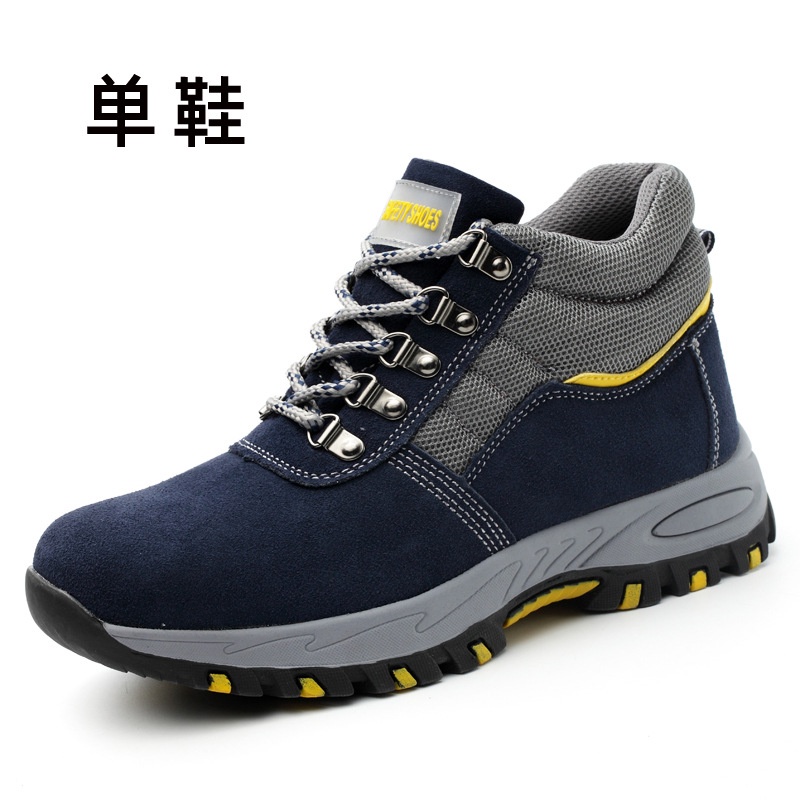 Quality Assurance Heavy Duty Safety Boots Steel Toe Shoes High Top Cowhide Electric Welder Wear Resistant Protective Cap Genuine Leather Anti Smashing