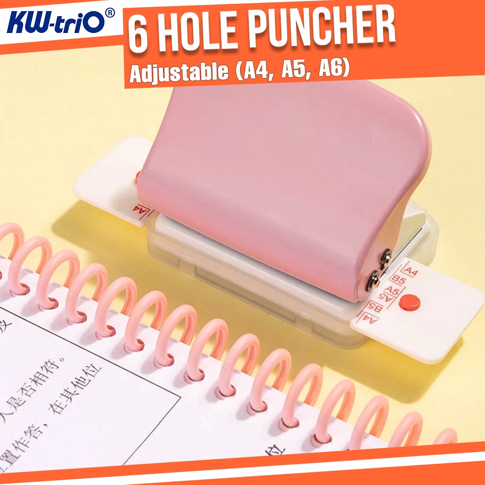 KWTriO 6Hole Puncher Notebook Round Hole Planner Paper Puncher for A4 A5 B5 Scrapbooking