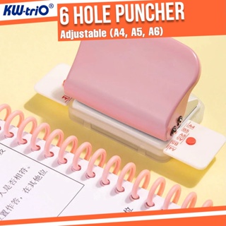  6 Hole Punch Binder Puncher for Adjustable Spacing for A5 Size  Six Ring Binder Planner - 5mm Hole Diameter (Blue) : Office Products