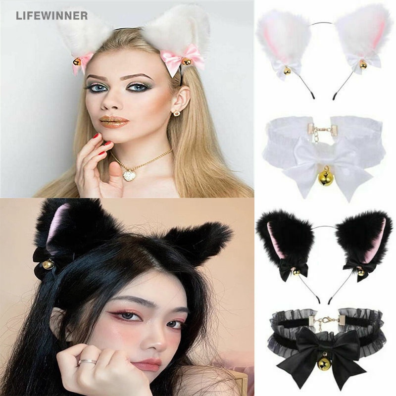 1Set Cute Plush Fox Ears Hair Band Fashion Trendy Hair Accessories Role ...
