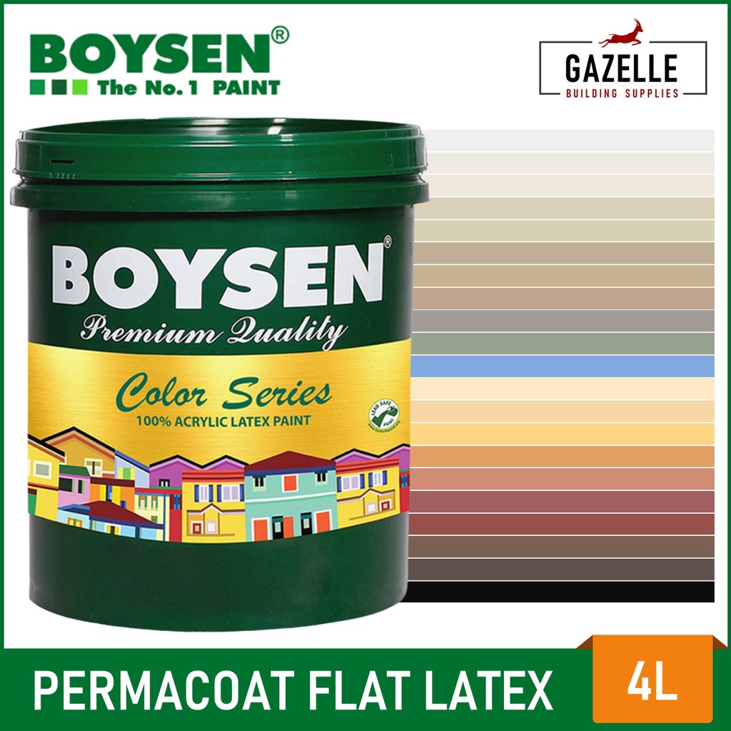 Boysen Permacoat White Latex Arcylic Paint - Flat / Semi-gloss