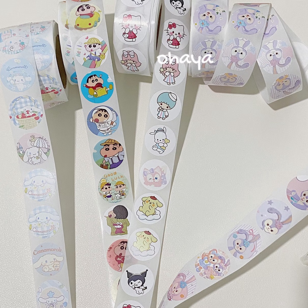 Ohaya Cute cartoon stickers 500pcs Sanrio kuromi Crayon Shin-chan diy ...