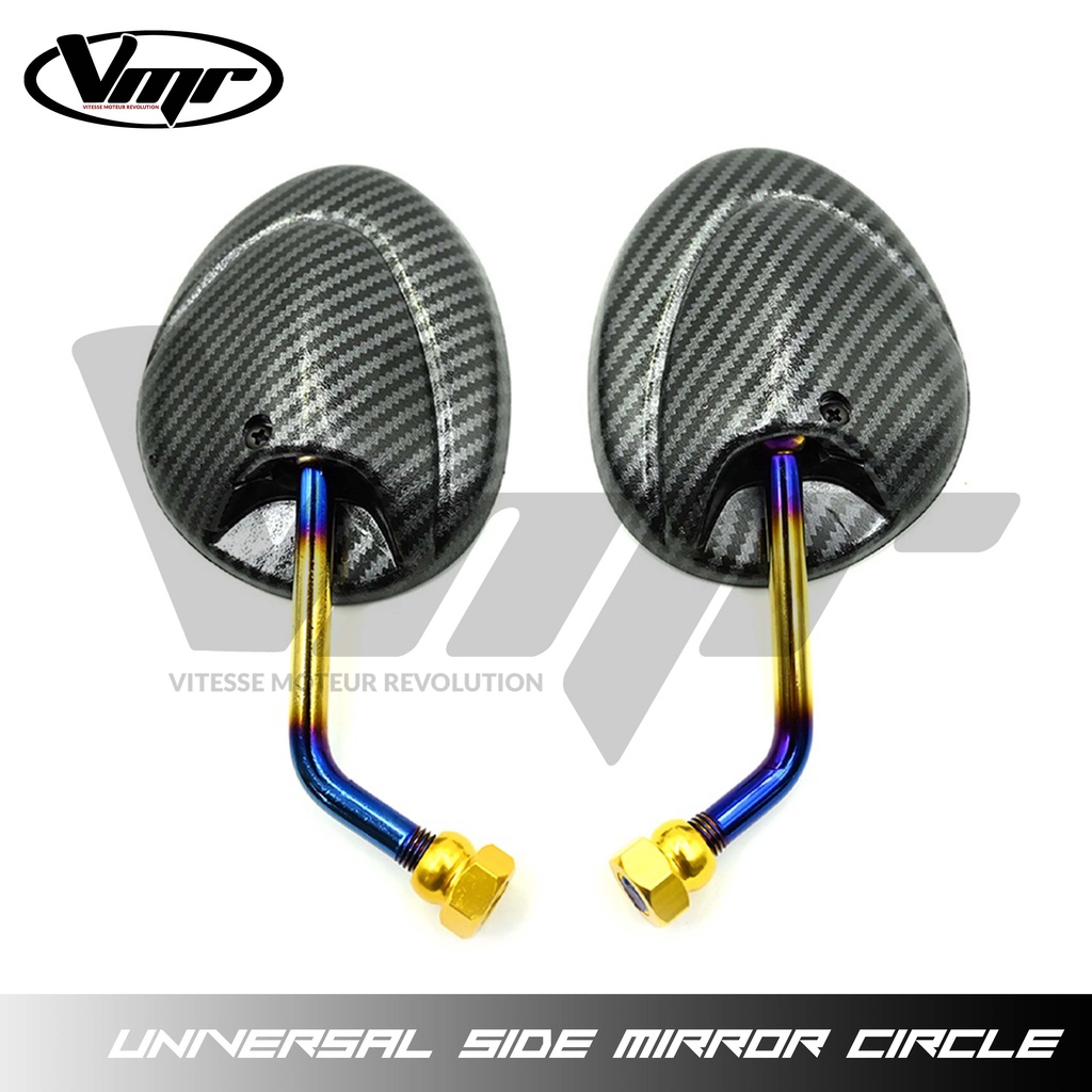 VMR Universal Round Circle Short Stem Side Mirror Motorcycle 2 Tone CNC