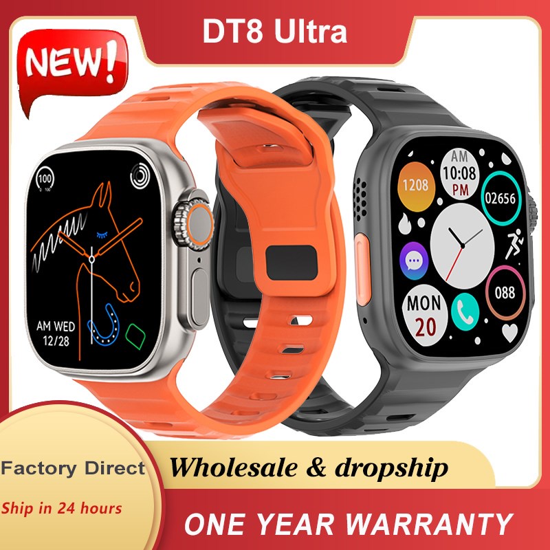 Original Dt8 Ultra Smart Watch 49mm Series 8 Body Temperature Nfc Gps Tracker Siri Game 5985