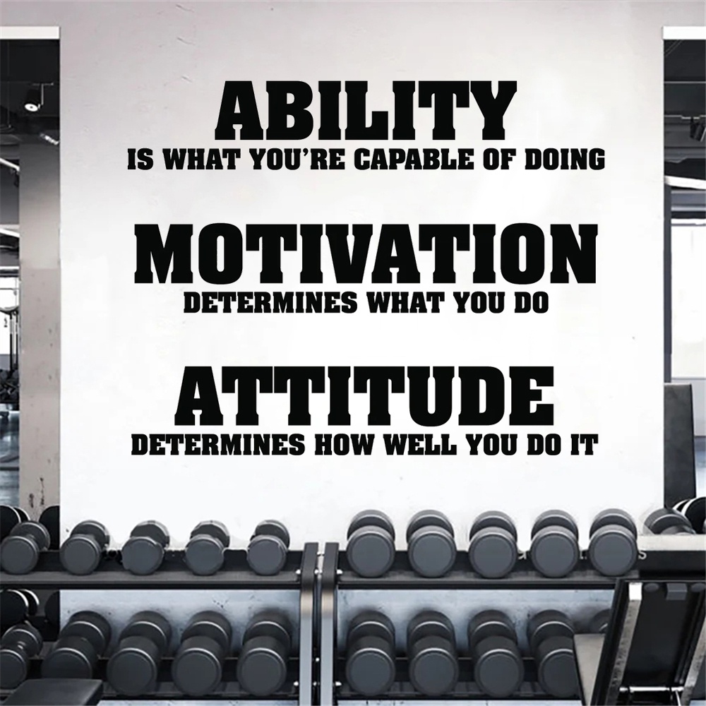 Fitness Center Ability Motivation Attitude Quotes Wall Decal Vinyl ...