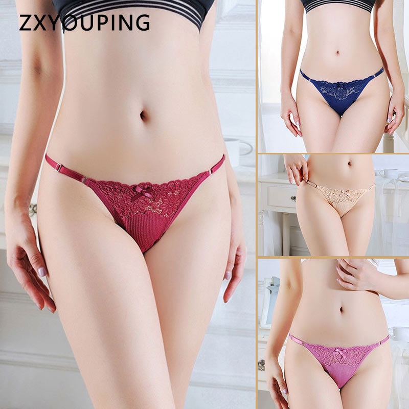 New Embroidery G-string Cotton Women's Panties Sexy Cherry Women's Underwear  Solid Color Pantys Female Underpants M-XL