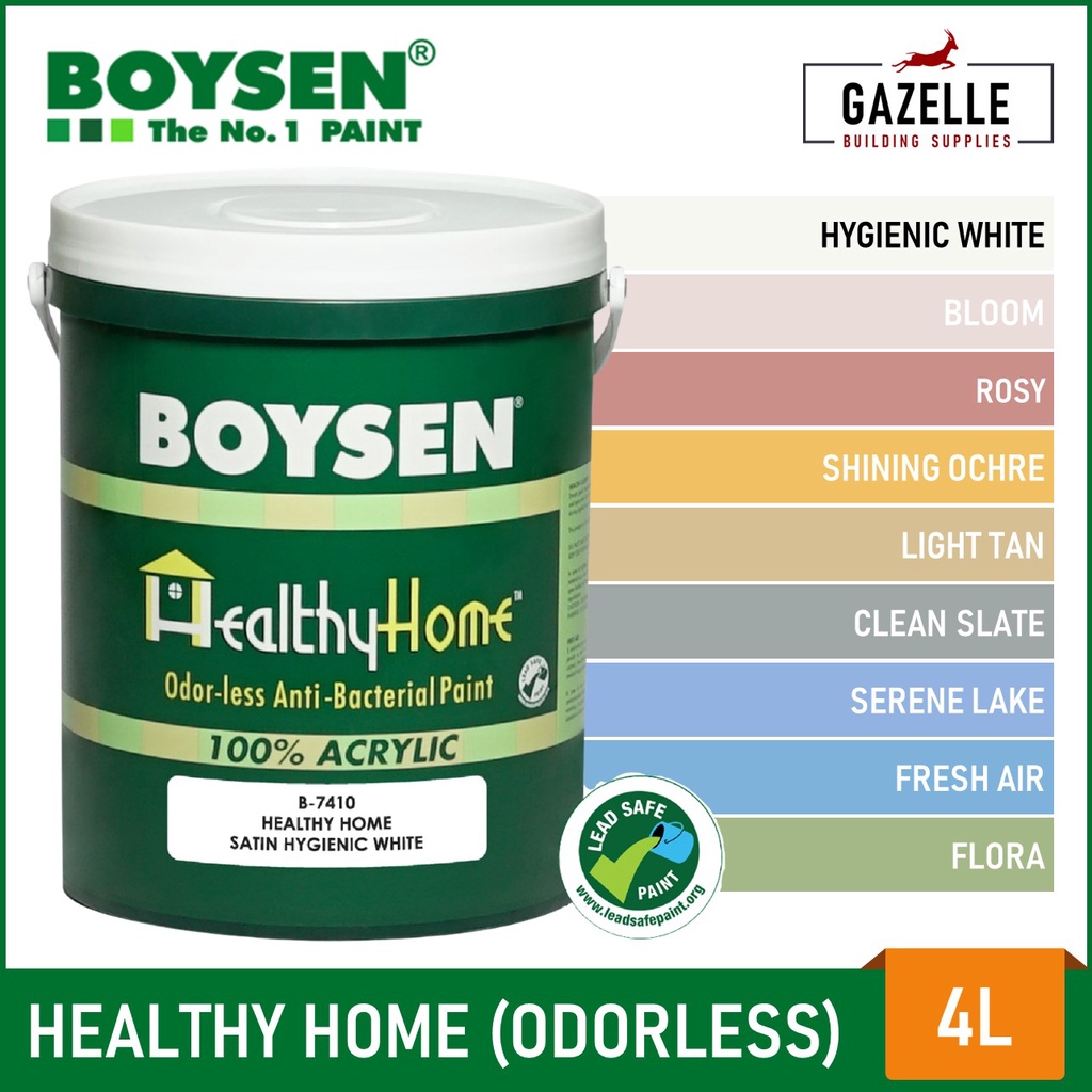 Boysen Healthy Home Odorless and AntiBacterial Paint 4L ( 10 Colors