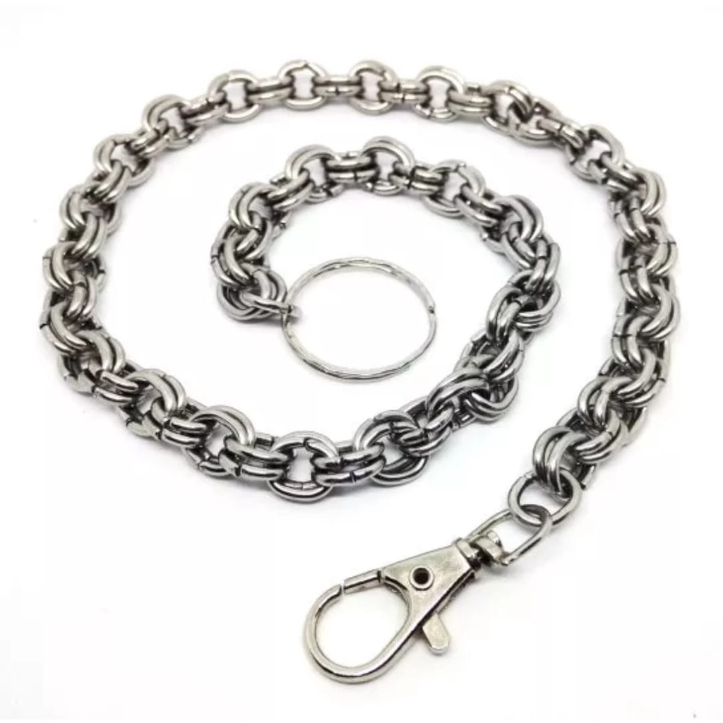 Punk Men's Wallet Chain Stainless Steel Monel Silver Steel Doesn't Fade ...