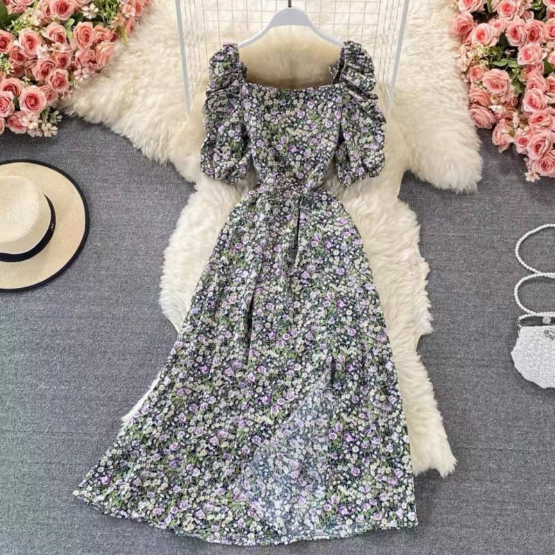 Korean version of the new fashion style women's summer long dress  best-selling puff sleeve dress | Shopee Philippines