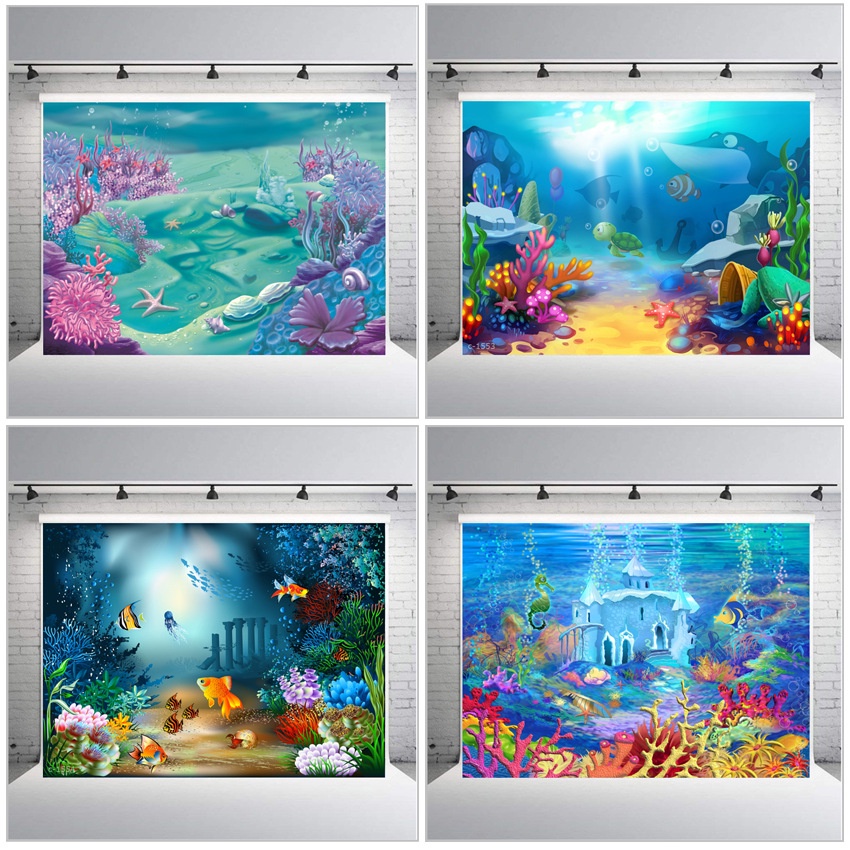 3D Children Underwater World Birthday Gathering Party Decoration Banner ...