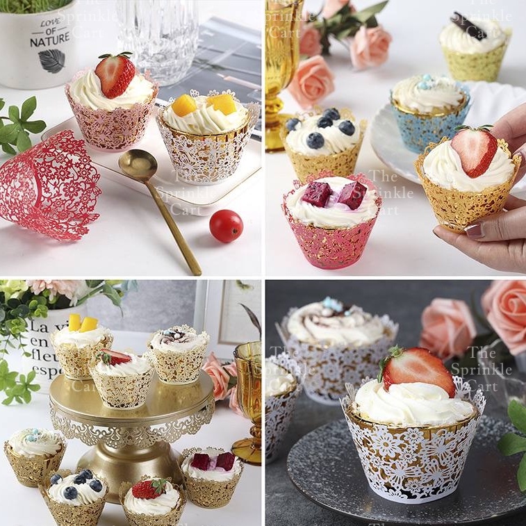 10pcs Cupcake Wrapper Liner Laser Cut Hollow Baking Cup Wedding ...