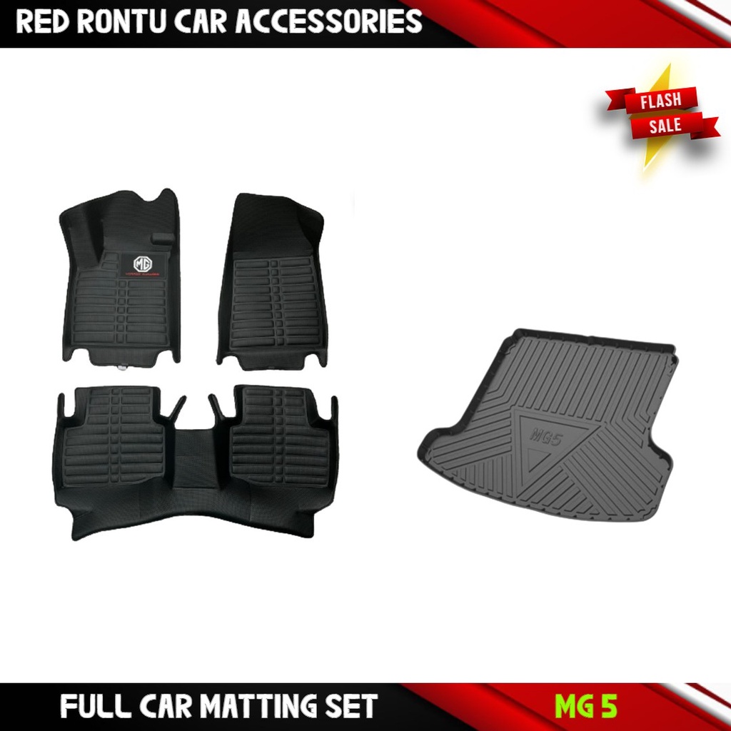 MG 5 (All year model) - Deep Dish and Trunk Tray Matting (Combo set ...