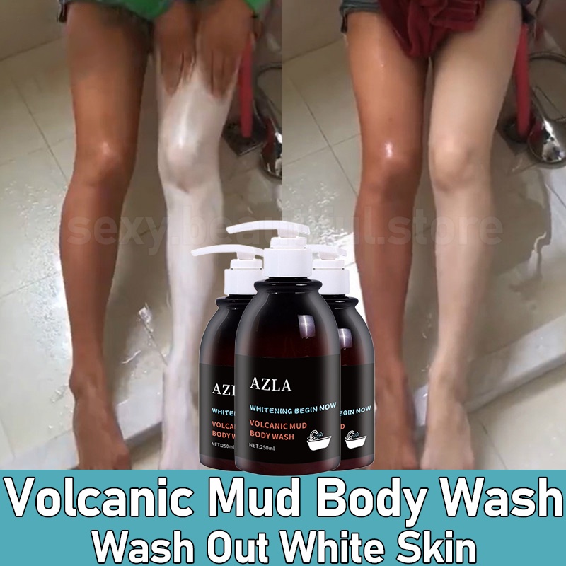 250ML Volcanic Mud Body Wash Whitening Shower Gel Exfoliate Whitening