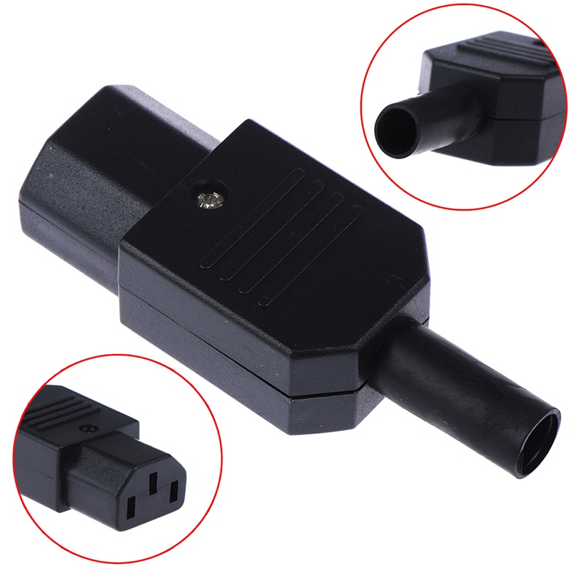 1Pc 250V 10A DC AC Power Jack Terminasl 3Pins AC DC Plug Power Wire