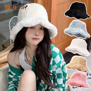 2023 Big Faux Fur Fluffy Bucket Hat for Women Luxury Plush Winter Hat  Thicken Snow Oversized Fur Bucket Hat Soft Big Panama Cap