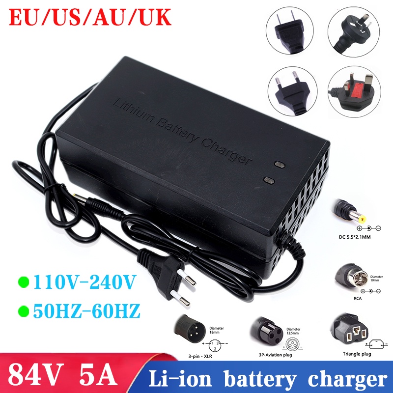 84v 5a Lithium Battery Charger For 20s 72v 15ah 20ah 18650 21700 Li Ion Lipo Battery Pack Ac110v 9673