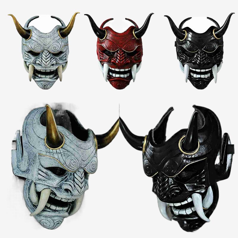 NEWCODJapanese Hannya Demon Mask Ghost Oni Samurai Noh Kabuki Red