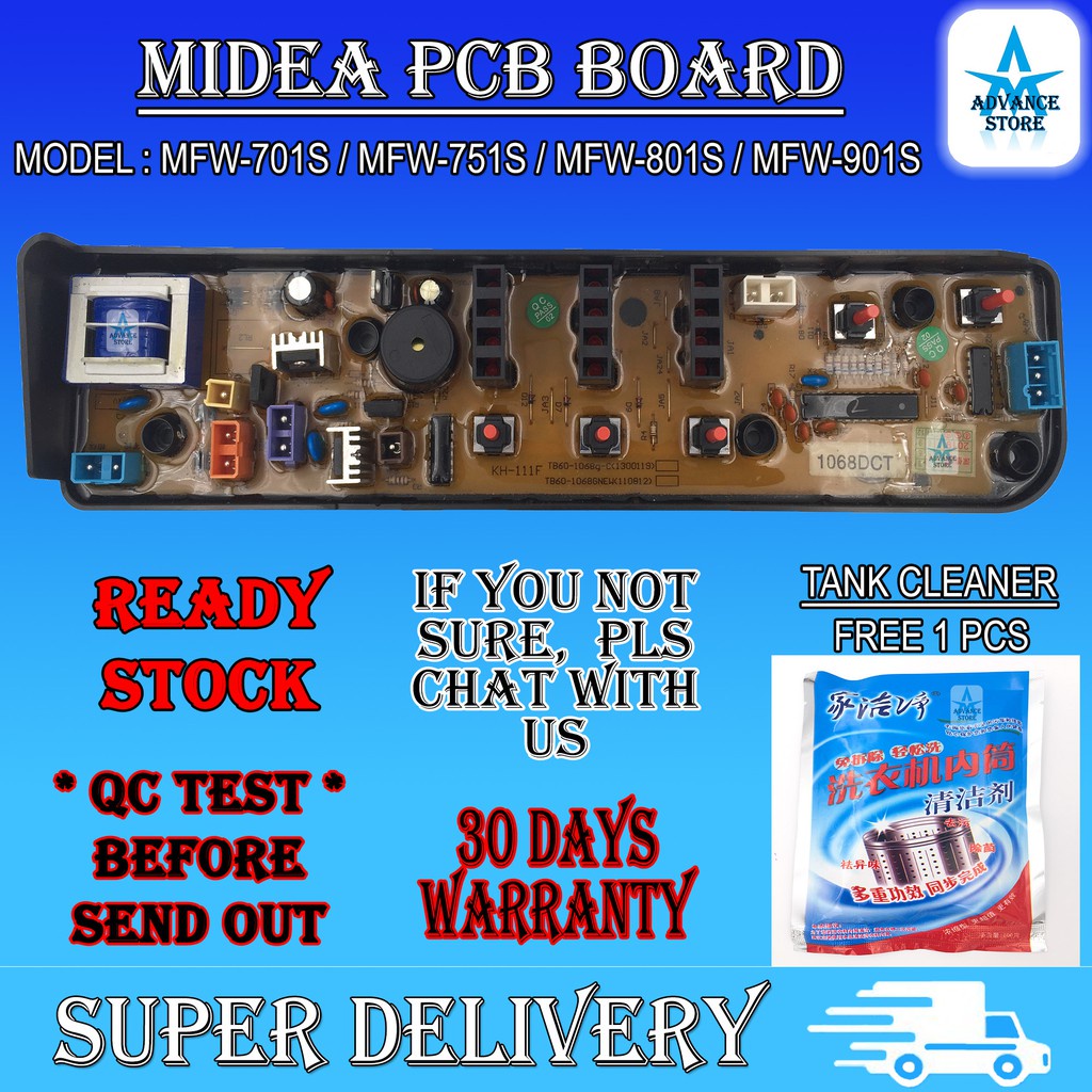 MIDEA Washing Machine PCB Board = MFW701S MFW751S MFW801S MFW901S