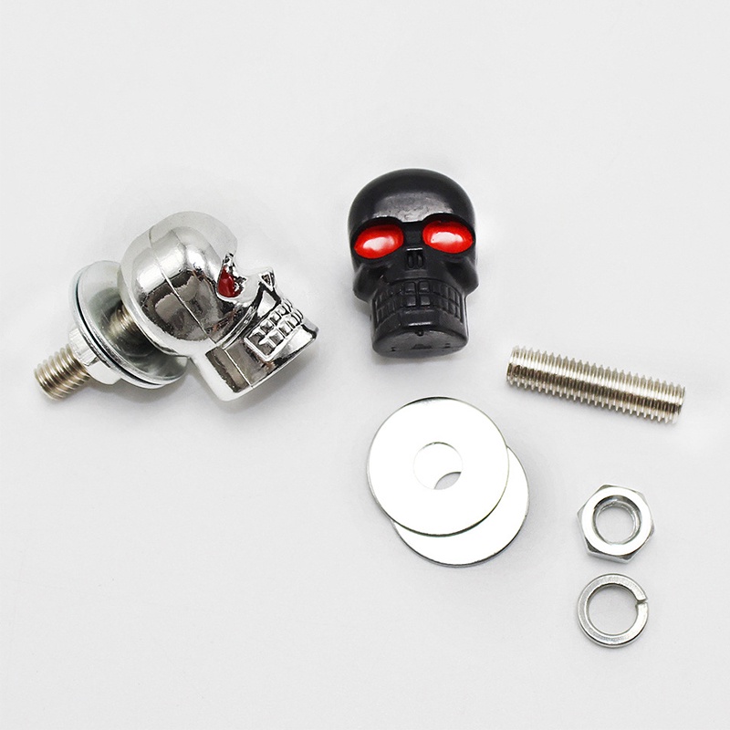 2pcs Motorcycle Skull License Plate Frame Bolts Screw License Plate Frame Bolts dwTg Shopee