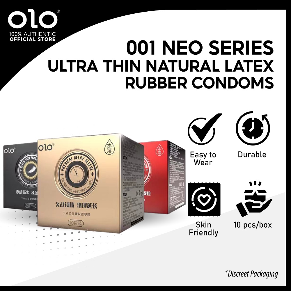 Olo 001 Olo 001 Neo Series Ultra Thin Condoms Natural Latex Rubber Condom 10pcsbox Shopee 1651