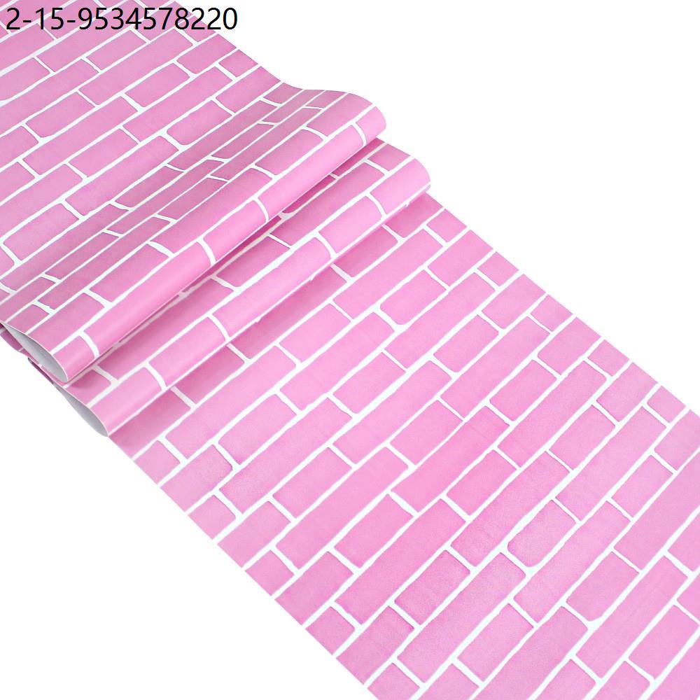 wallpaper WD Wallpape pink bricks design removable pvc wallpaper home