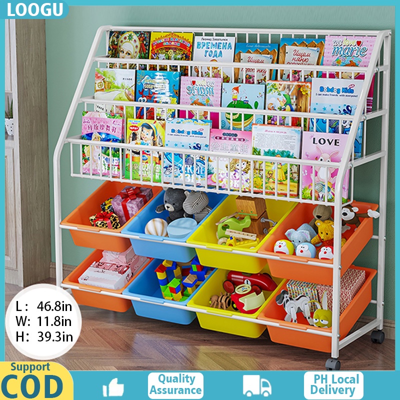 Children's Bookshelf Kids Toy Storage Rack Multi Purpose Display Stand Rack Organizer Storage