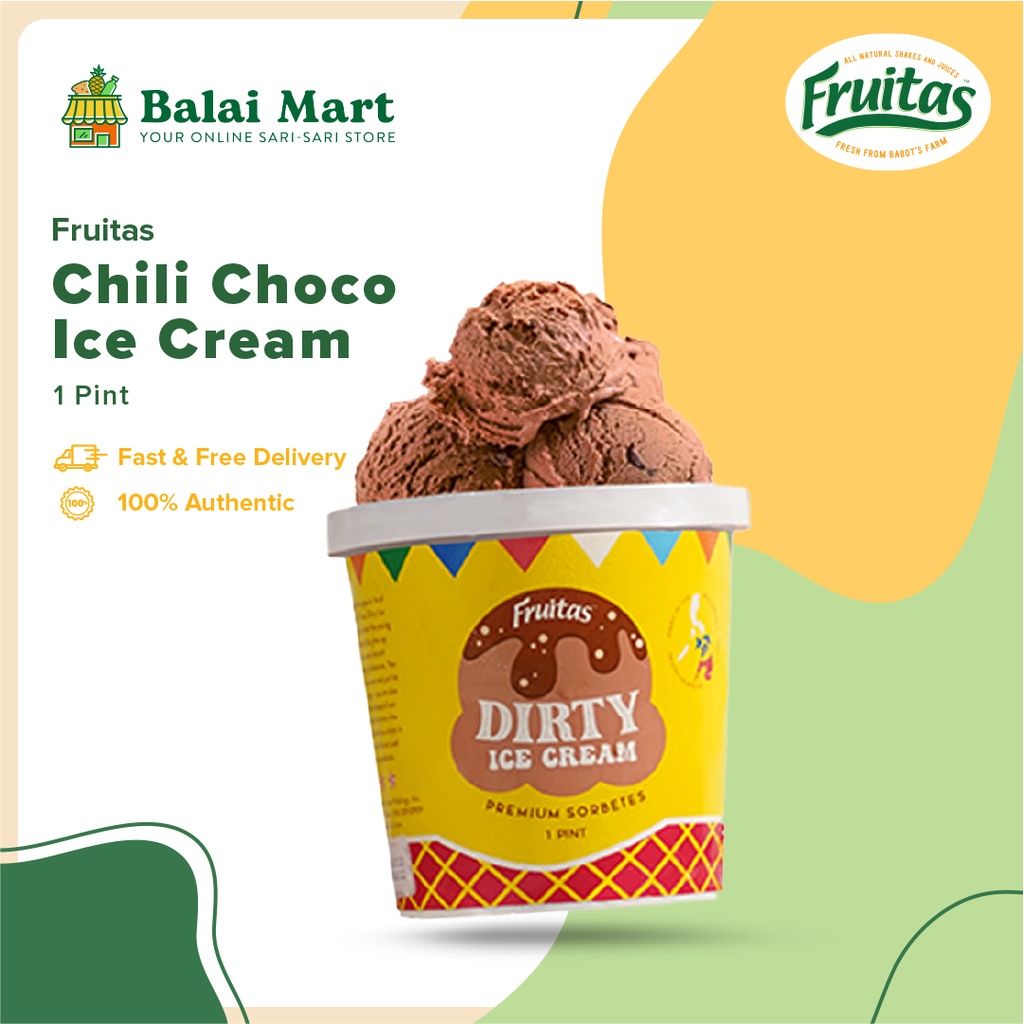 Fruitas Chili Chocolate Dirty Ice Cream 1 Pint [Desserts, Ice Cream