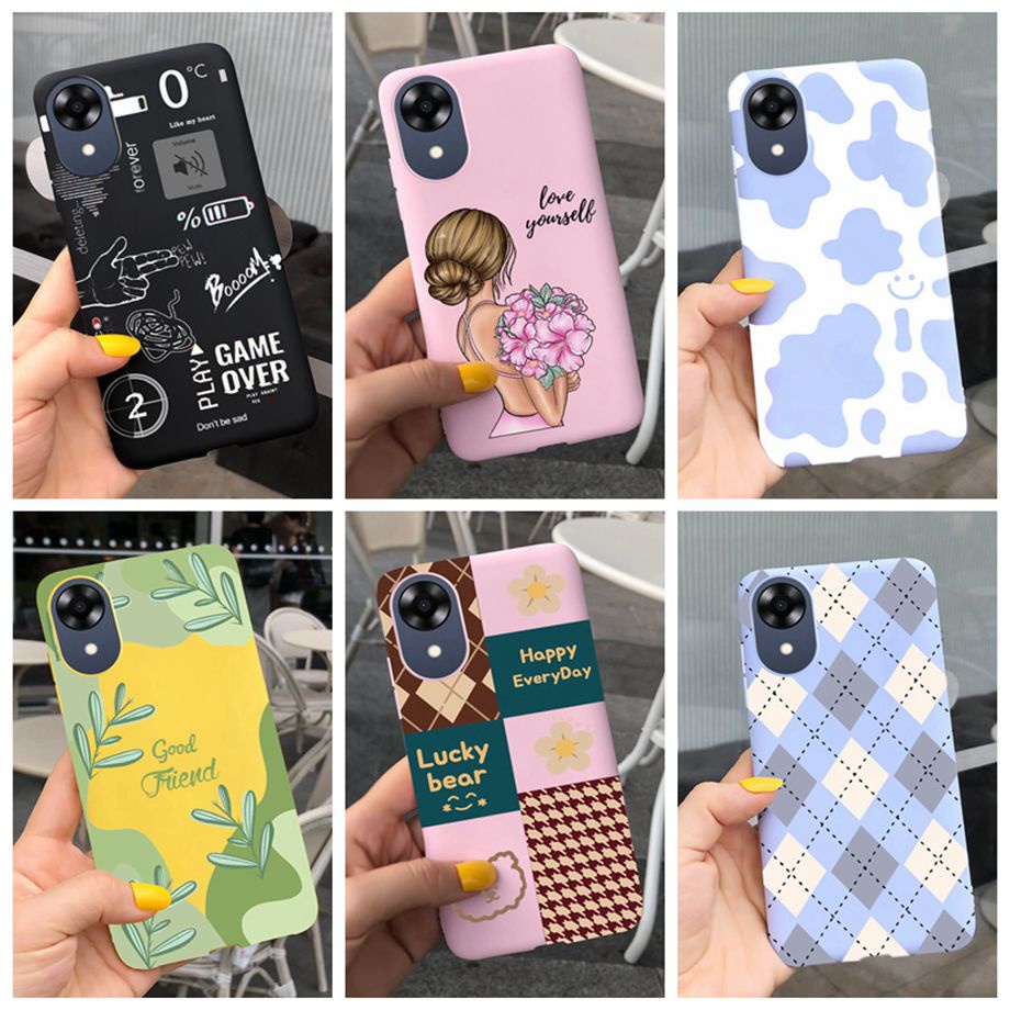 ILING Cover Per Oppo A17 / A17K, Custodia In Silicone TPU Morbido, Ultrasottile, Antiurto, Protezione Fotocamera, Foro Per Cordino, Colori Pastello (Blu, 7 Colori Disponibili)