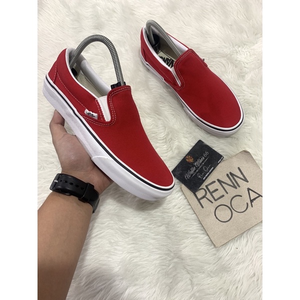 Vans Slip On Classic Red Size 7 Womens Shopee Philippines