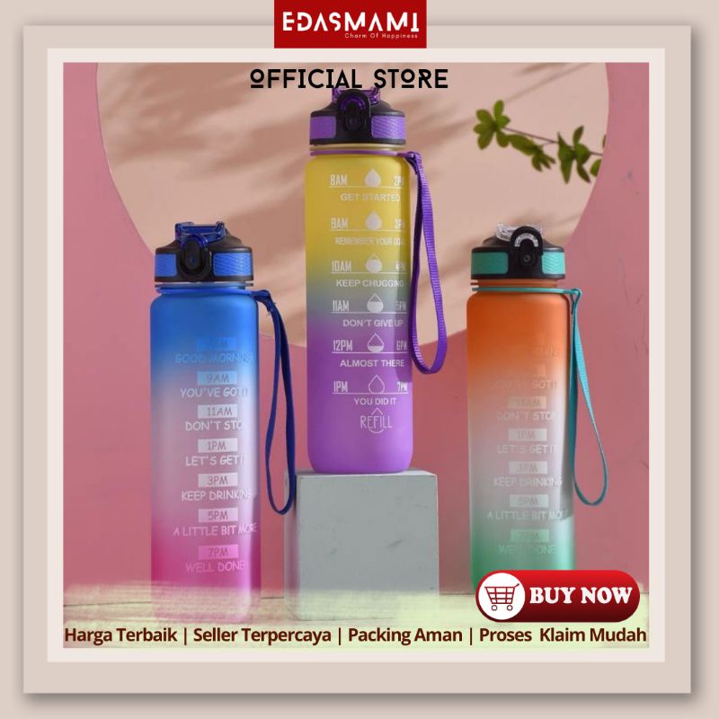 Edasmami 1 Liter Viral Gradation Rainbow Drink Bottle Now Thick ...