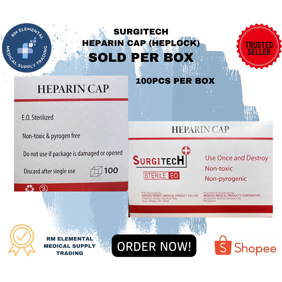 [ BOX ] HEPARIN CAP - Surgitech (HEPLOCK) SOLD PER BOX (100 PCS ...
