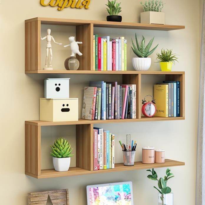 4 Layers Wooden Book Shelf Wall Rack Hanging Book shelves Wall Books ...