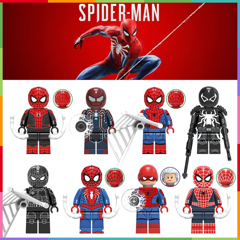 Spider Man Minifigures Marvel Spiderman Stealth Suit Venom Building Blocks Amazing Spiderman