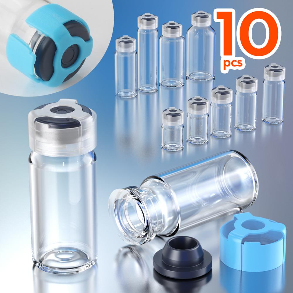 10pcs penicillin bottle glass bottle with rubber stopper and anti-sheft ...