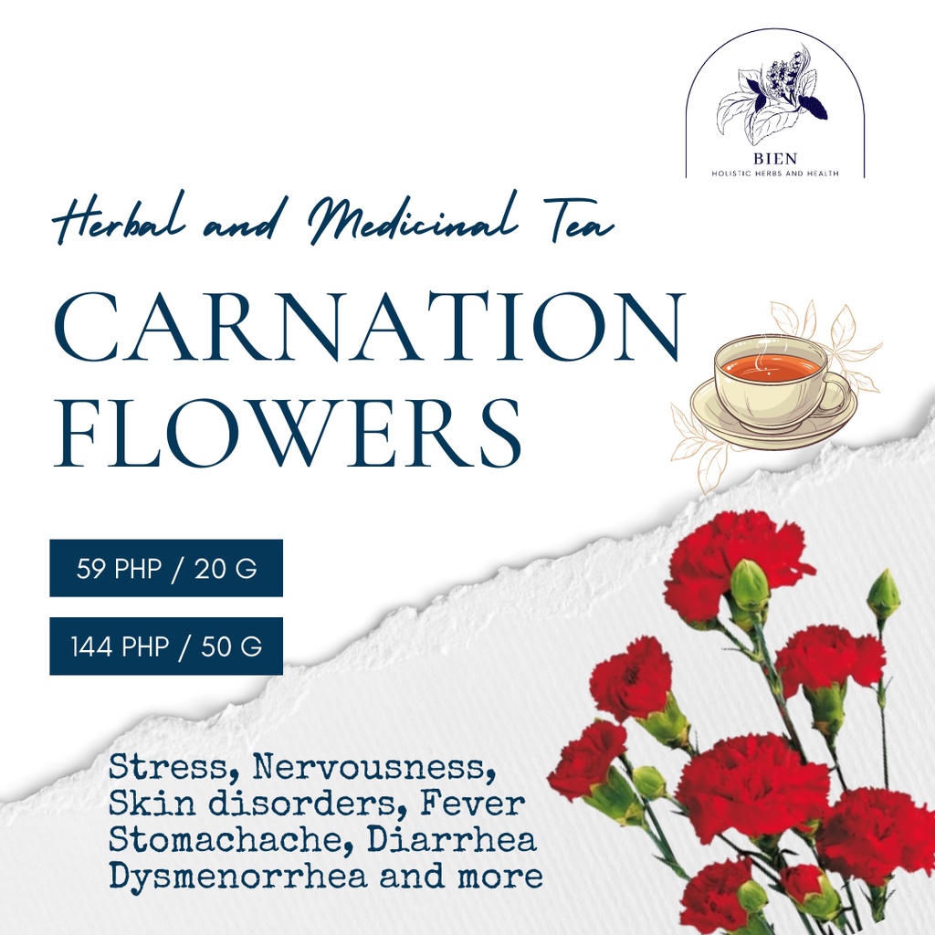 DRIED CARNATION FLOWERS/CARNATION FLOWERS/CARNATION FLOWER TEA 20 g/50