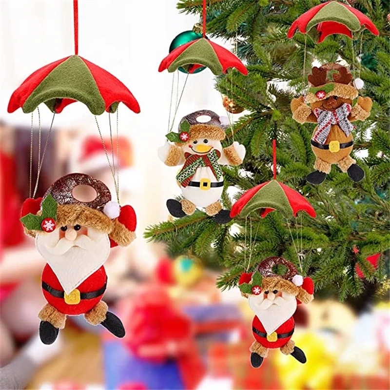 Christmas Decor Products Parachute Pendants Home Xmas Tree Hanging Ornaments Santa Claus 6503