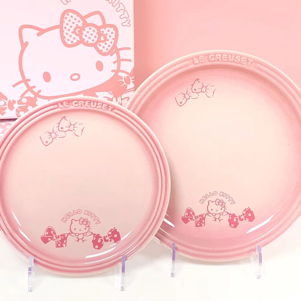 Hello Kitty Plate Female Household Cartoon Dish Round Dining Steak Flat ...