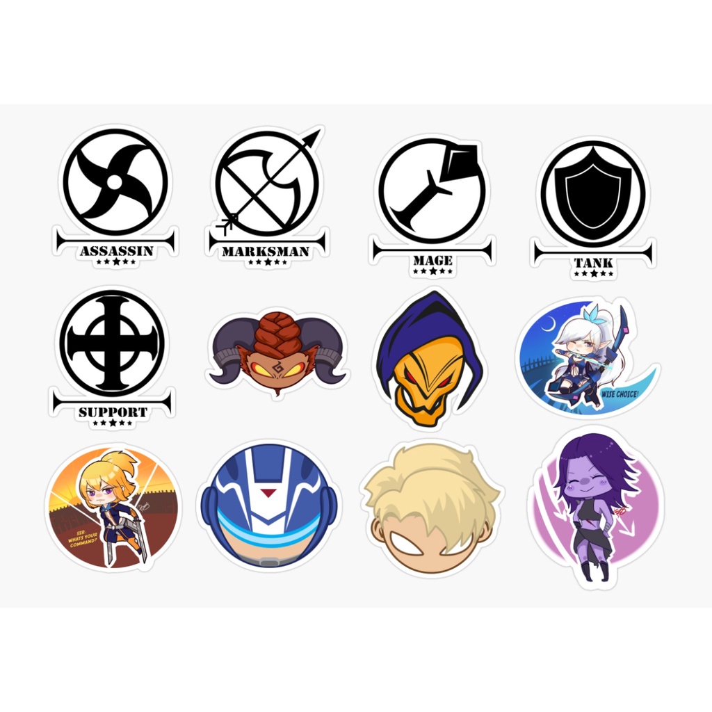 MOBILE LEGEND VINYL LAMINATED HIGH QUALITY STICKER SET A4 SIZE | Shopee ...