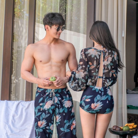 ✨Ready Stock✨Sexy Couple Swimwear High Waist Two Pieces Bikini