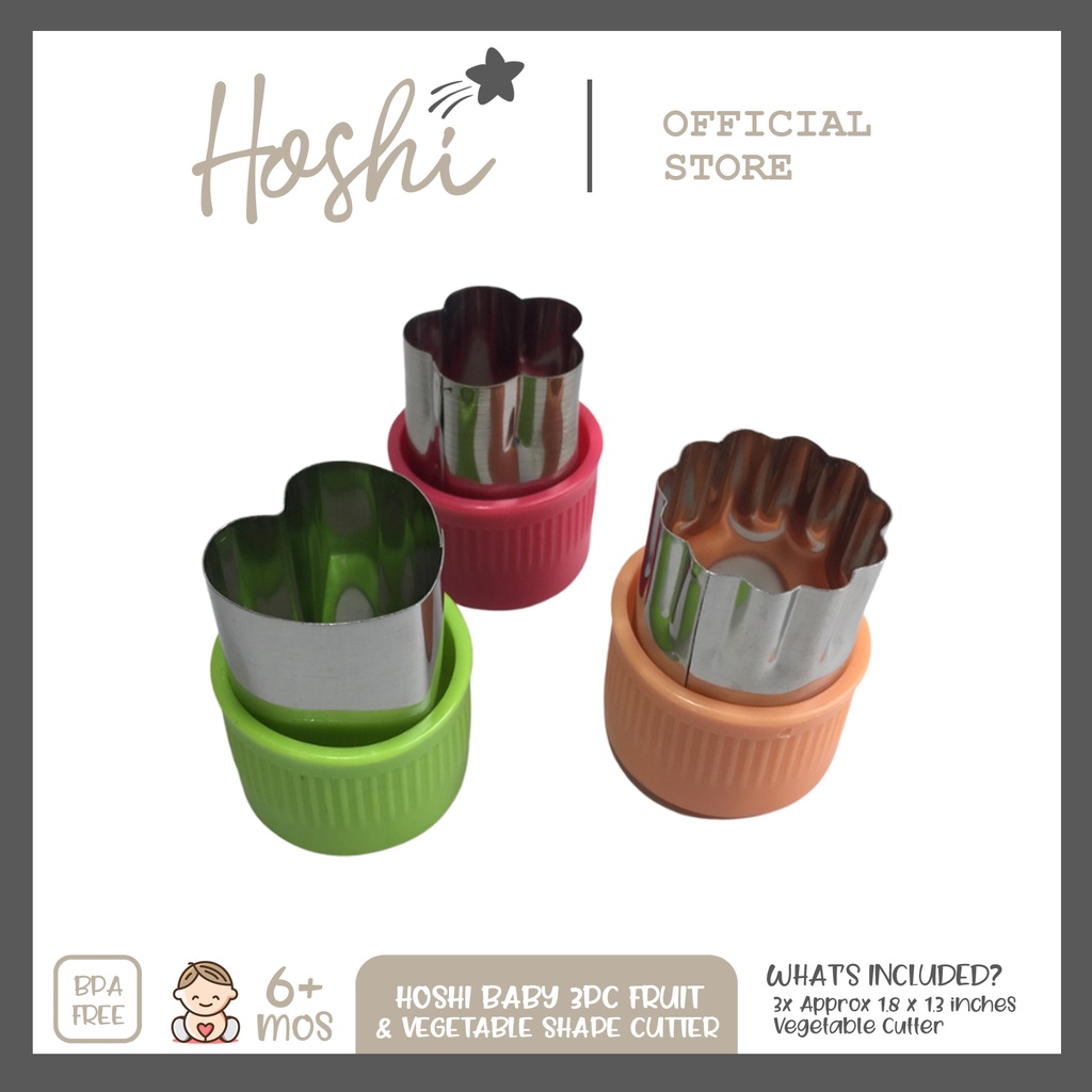 Hoshi Baby 3pc Fruit, Vegetable, Bread Cutter Shaper Molder for Bento ...