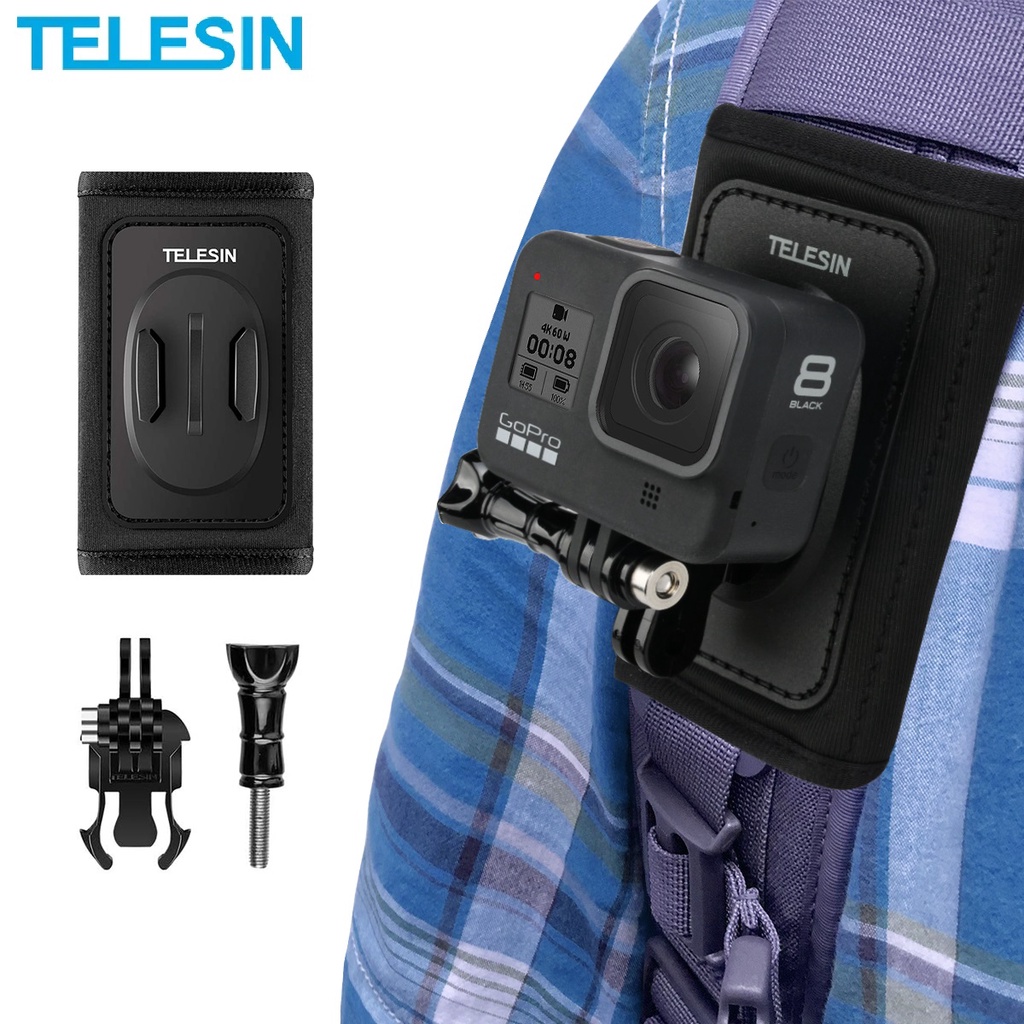TELESIN Backpack Shoulder Strap Bracket Mount for GoPro Hero 12 11 10 9