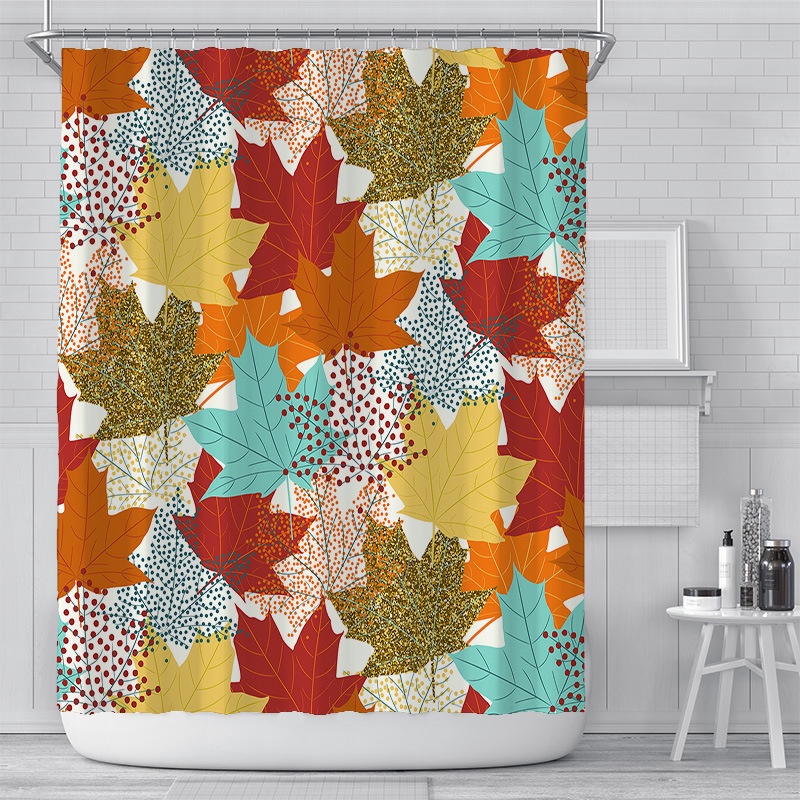 Autumn Leaf Maple Leaves Shower Curtain Fall Plants Nature Scenery